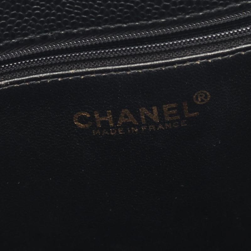 Chanel Tote Bag Black Caviar Leather Turnlock — view 5