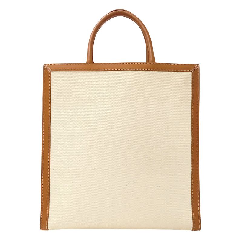 Celine Bag Tote Canvas Vertical Cabas Large Brown Ivory — view 3