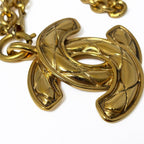 Chanel Necklace CC Logo Chain Quilted Vintage — view 7