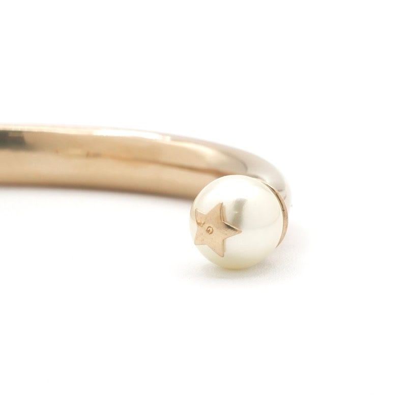 Christian Dior Tribales Bracelet Bangle Gold Logo Pearl Star — view 5