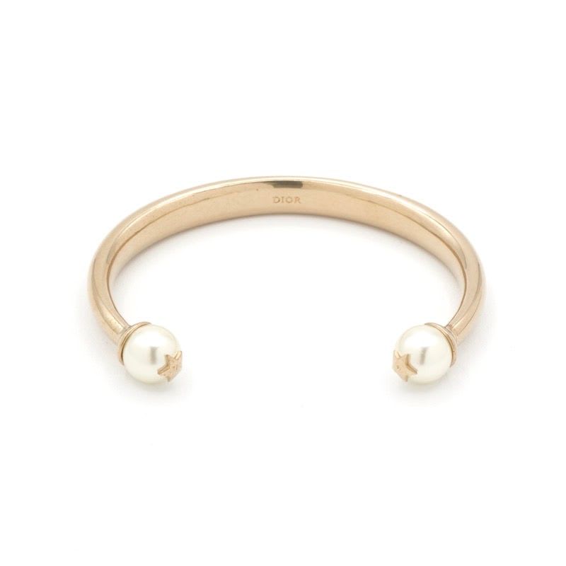Christian Dior Tribales Bracelet Bangle Gold Logo Pearl Star — view 3