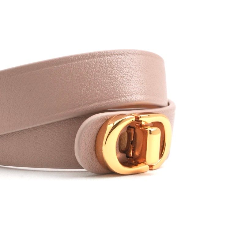 Christian Dior 30 Montaigne Bracelet Double CD Logo Leather Pink — view 6