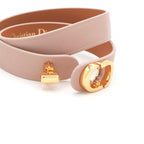 Christian Dior 30 Montaigne Bracelet Double CD Logo Leather Pink — view 5