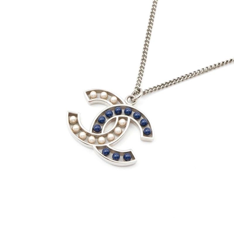 Chanel GP Silver Navy Coco Mark Pearl — view 4