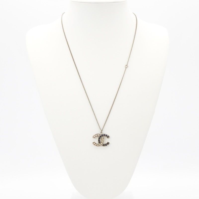 Chanel GP Silver Navy Coco Mark Pearl — view 9