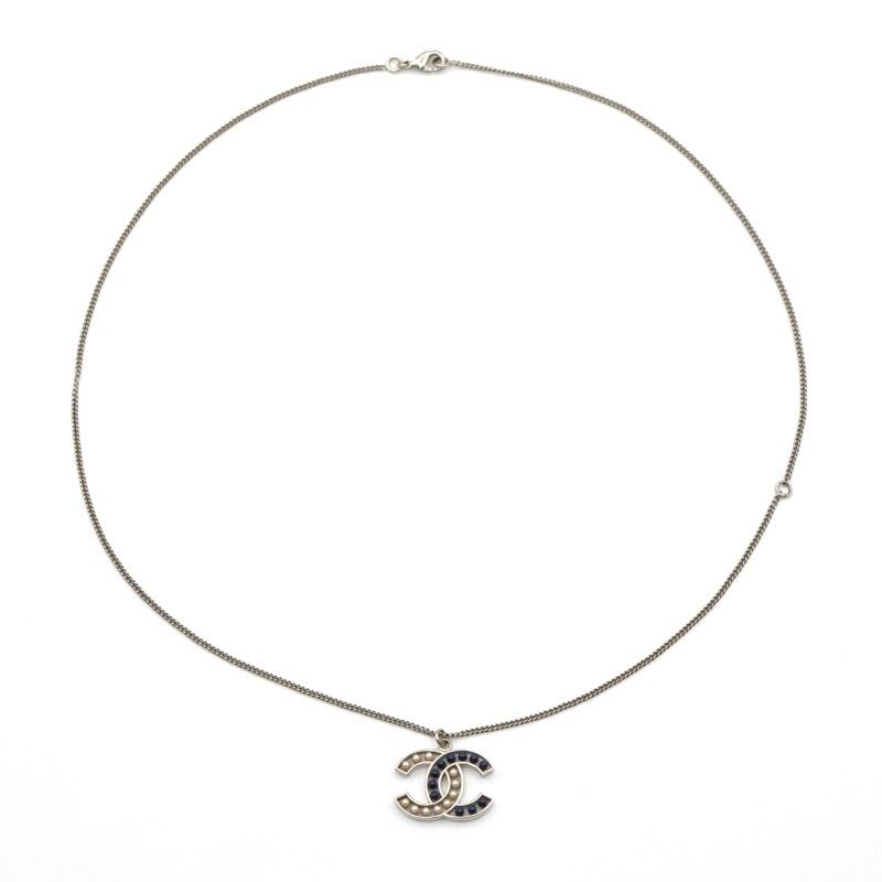 Chanel GP Silver Navy Coco Mark Pearl — view 3