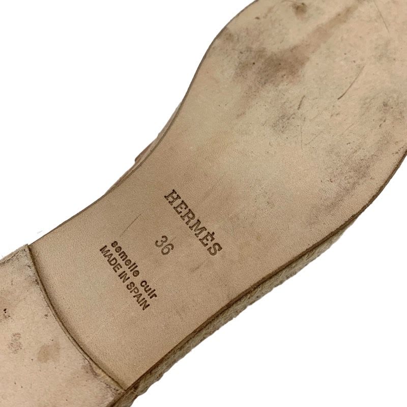 Hermes Trip Loafers Flat Shoes Espadrilles Rope Sole Suede Beige — view 8