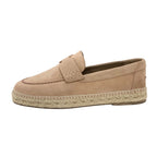 Hermes Trip Loafers Flat Shoes Espadrilles Rope Sole Suede Beige — view 3