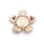 Chanel Brooch Corsage Gold Red Coco Mark Pearl Bijou Tweed — view 4