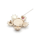Chanel Brooch Corsage Gold Red Coco Mark Pearl Bijou Tweed — view 5