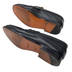 Hermes Colette Loafer Leather Shoes Black Silver Moccasin Flat — view 6