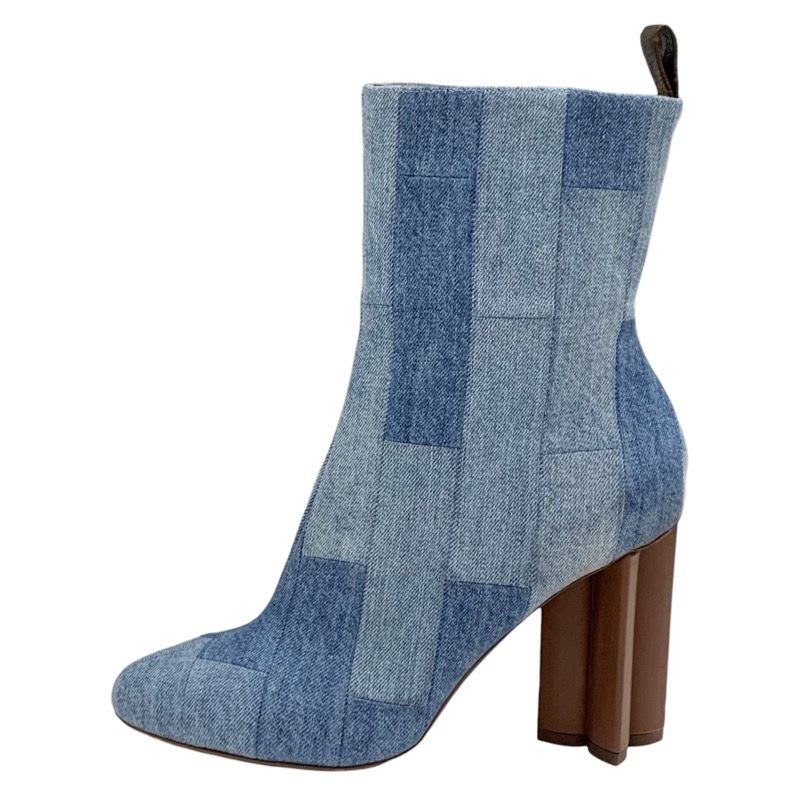 Louis Vuitton Silhouette Line Boots Short Ankle Shoes Denim — view 3