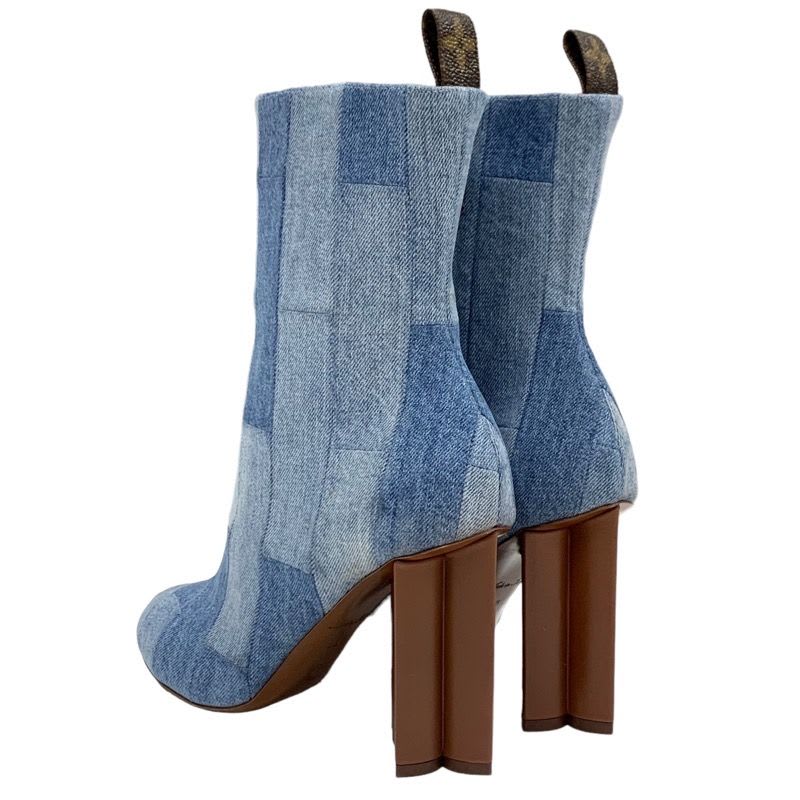 Louis Vuitton Silhouette Line Boots Short Ankle Shoes Denim — view 4