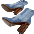 Louis Vuitton Silhouette Line Boots Short Ankle Shoes Denim — view 6