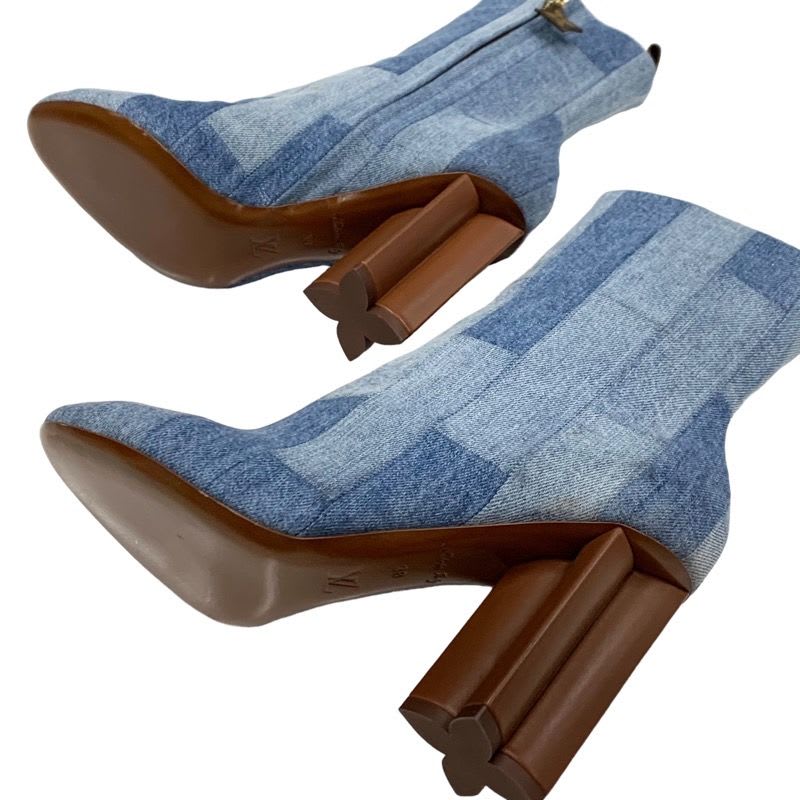 Louis Vuitton Silhouette Line Boots Short Ankle Shoes Denim — view 6