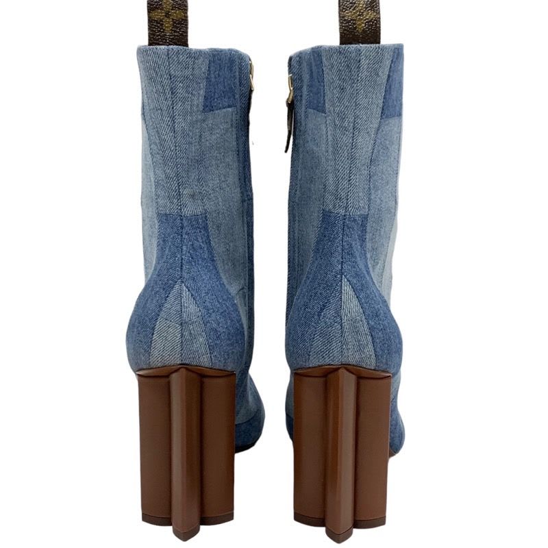 Louis Vuitton Silhouette Line Boots Short Ankle Shoes Denim — view 5