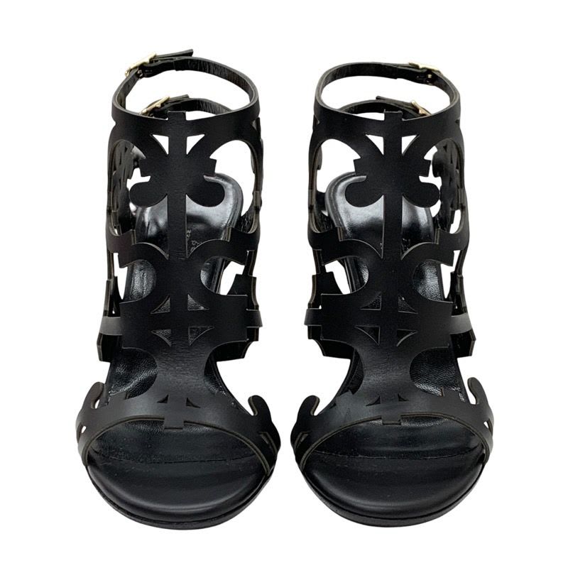 Hermes Sandals Guadalquivir Pattern Leather Black — view 2