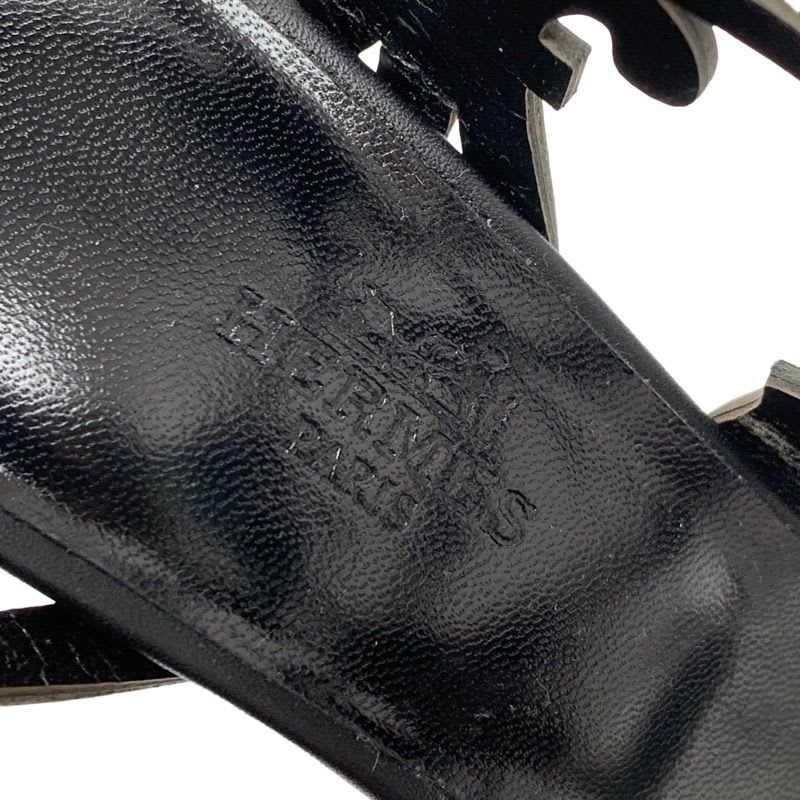 Hermes Sandals Guadalquivir Pattern Leather Black — view 8