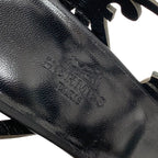 Hermes Sandals Guadalquivir Pattern Leather Black — view 8