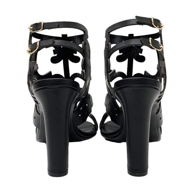 Hermes Sandals Guadalquivir Pattern Leather Black — view 5