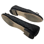 Louis Vuitton Nina Line Monogram Flat Shoes Ballet Ribbon Leather Black — view 6