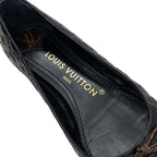 Louis Vuitton Nina Line Monogram Flat Shoes Ballet Ribbon Leather Black — view 7