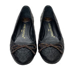 Louis Vuitton Nina Line Monogram Flat Shoes Ballet Ribbon Leather Black — view 2