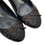 Louis Vuitton Nina Line Monogram Flat Shoes Ballet Ribbon Leather Black — view 9