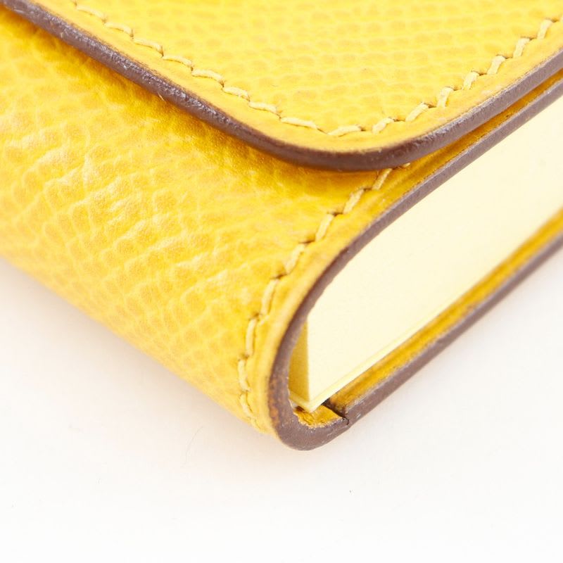 Hermes Post-it Case Sticky Note Leather Yellow — view 5