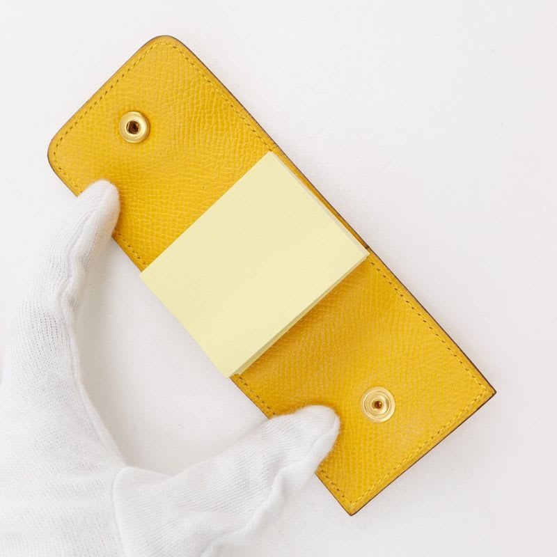 Hermes Post-it Case Sticky Note Leather Yellow — view 6