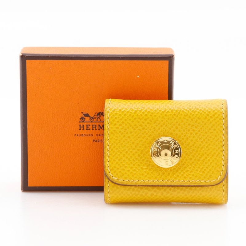 Hermes Post-it Case Sticky Note Leather Yellow — view 9