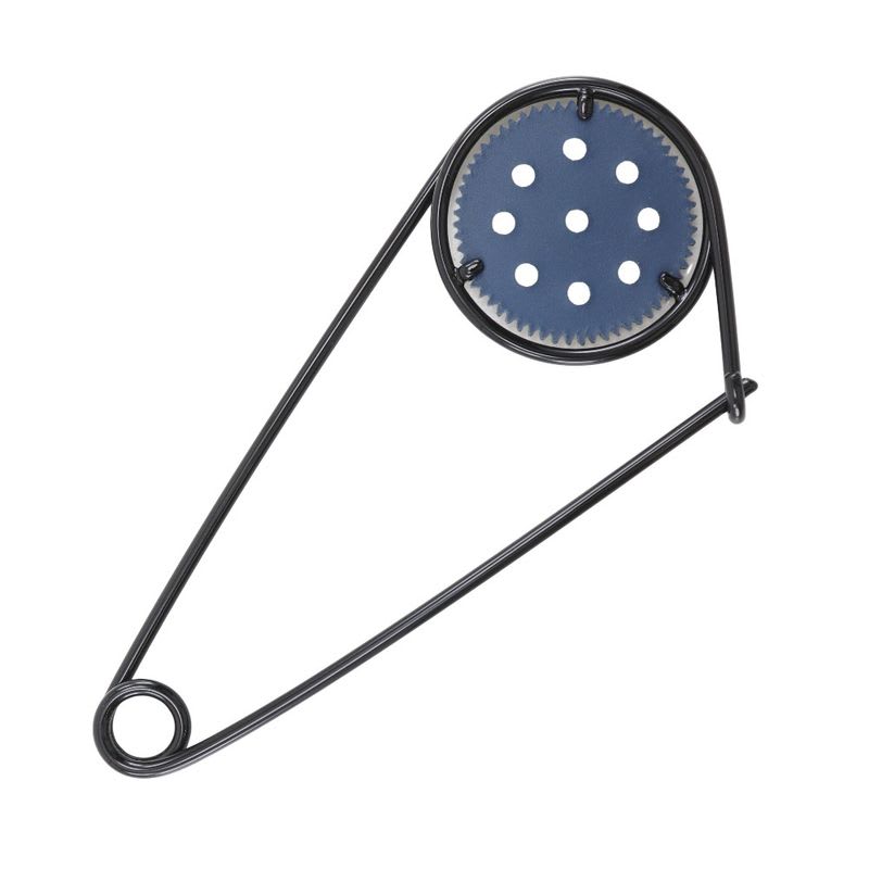 Loewe Mechanopin Bag Charm Metal Leather Black Blue — view 2