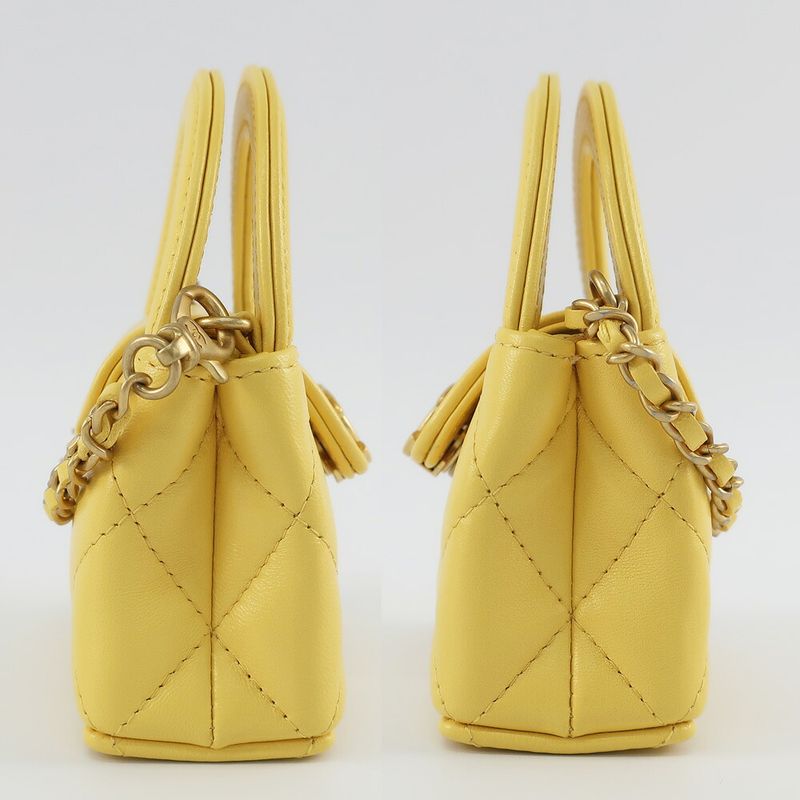 Chanel Bag Charm Yellow Gold Hardware Lambskin Leather — view 3
