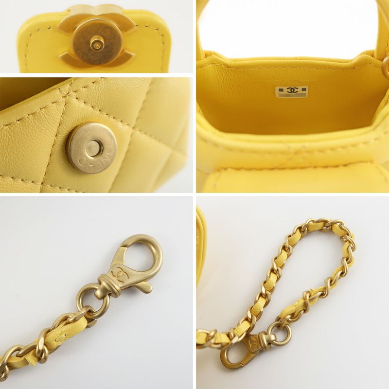 Chanel Bag Charm Yellow Gold Hardware Lambskin Leather — view 8