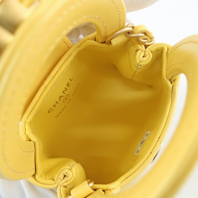 Chanel Bag Charm Yellow Gold Hardware Lambskin Leather — view 6