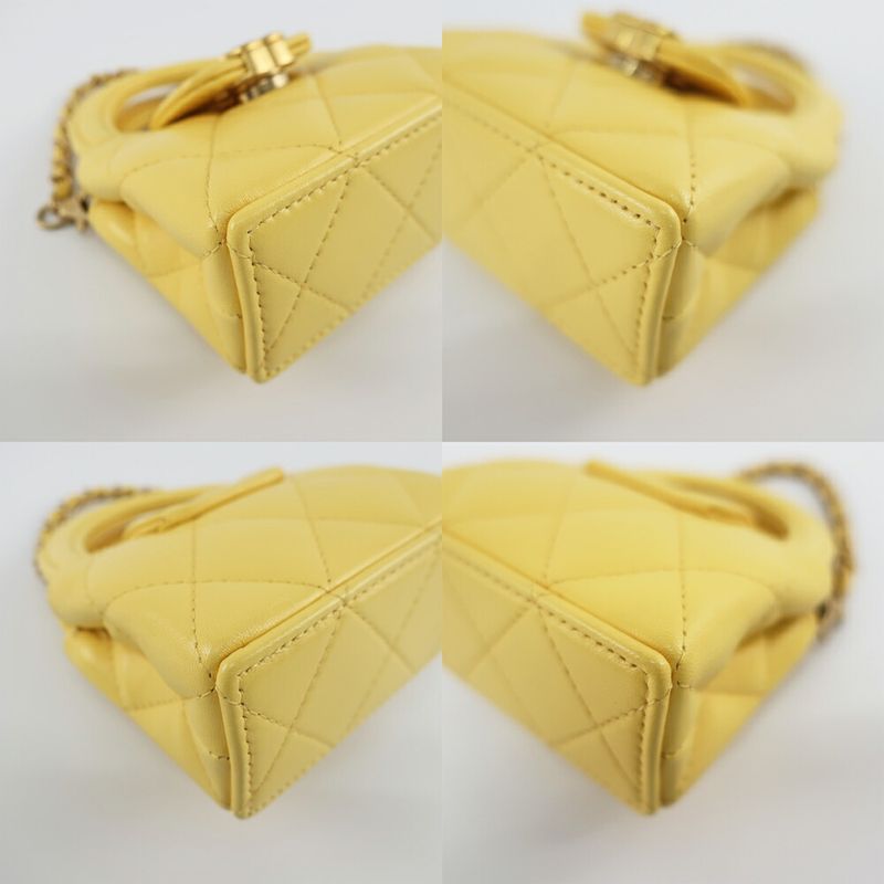 Chanel Bag Charm Yellow Gold Hardware Lambskin Leather — view 5