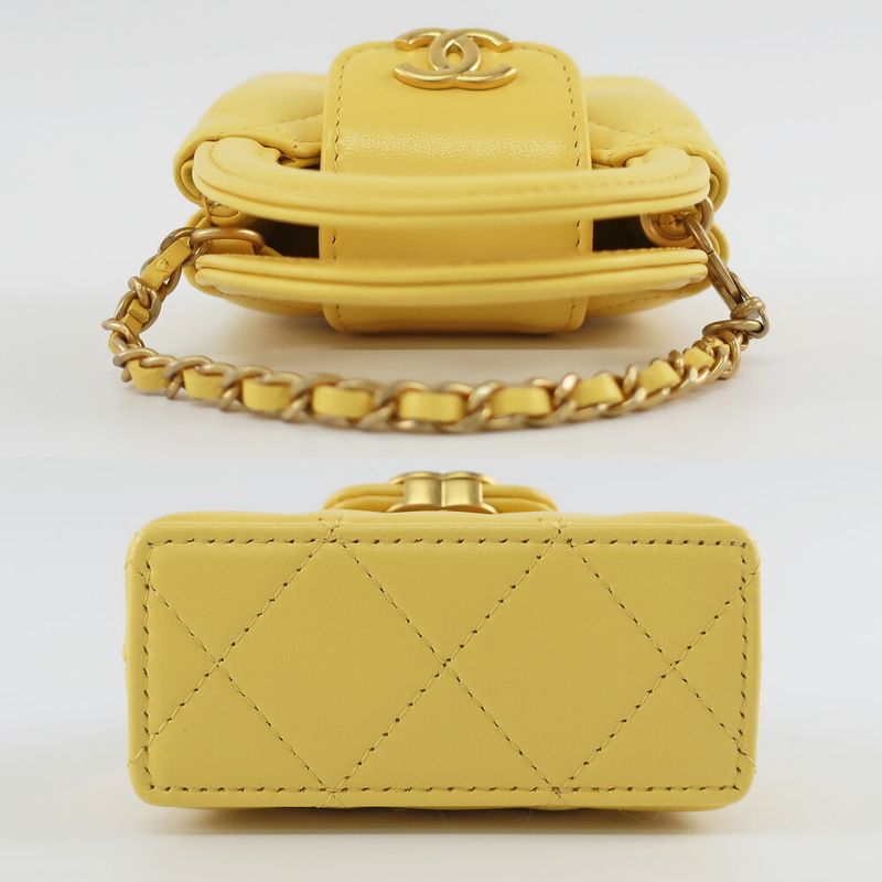 Chanel Bag Charm Yellow Gold Hardware Lambskin Leather — view 4