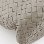 Bottega Veneta Bucket Shape Intrecciato Lambskin Gray Shoulder Bag
