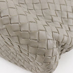 Bottega Veneta Bucket Shape Intrecciato Lambskin Gray Shoulder Bag