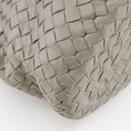 Bottega Veneta Bucket Shape Intrecciato Lambskin Gray Shoulder Bag
