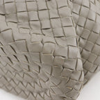 Bottega Veneta Bucket Shape Intrecciato Lambskin Gray Shoulder Bag