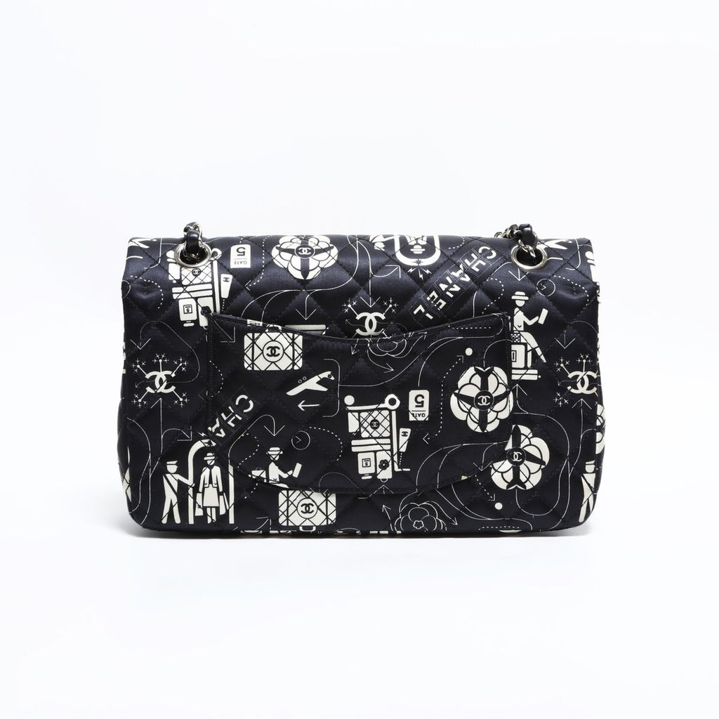 Chanel Shoulder Bag Icon Motif Satin Quilted Double Flap — view 5