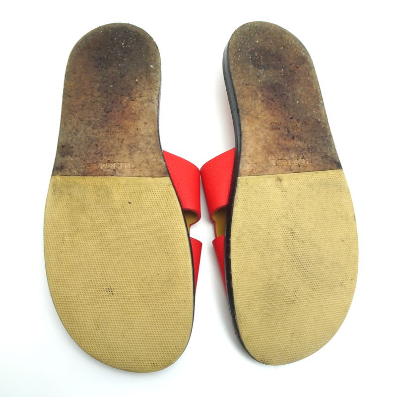 Hermes Red Size 25.5 Sandals — view 6