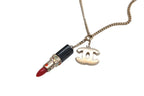 Chanel Lip Necklace 04 Metal Rhinestone Black Red Gold — view 4