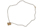 Chanel CC Logo Squirrel Animal Necklace Glitter Gold Plated Yellow