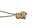 Chanel CC Logo Squirrel Animal Necklace Glitter Gold Plated Yellow — view 5