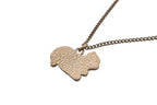 Chanel CC Logo Squirrel Animal Necklace Glitter Gold Plated Yellow — view 6