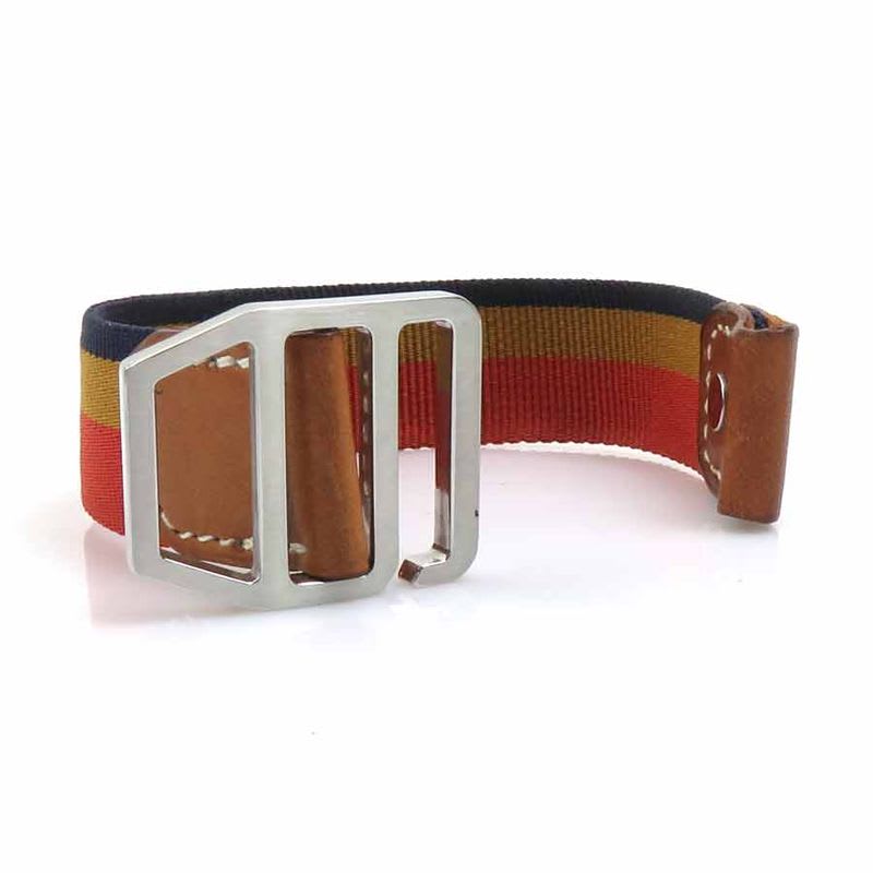 Hermes Striped Enamel Leather Bracelet — view 7