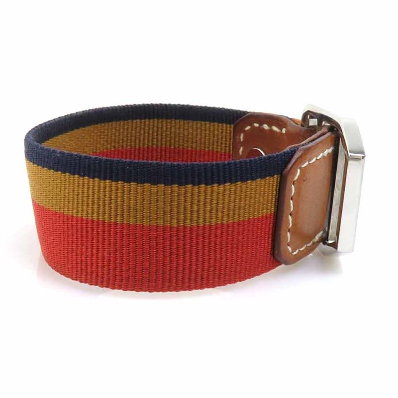 Hermes Striped Enamel Leather Bracelet — view 4