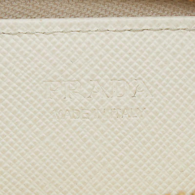 Prada Triangle Logo Plate Bag Charm Coin Case Accessory 1 Tl085 White — view 6